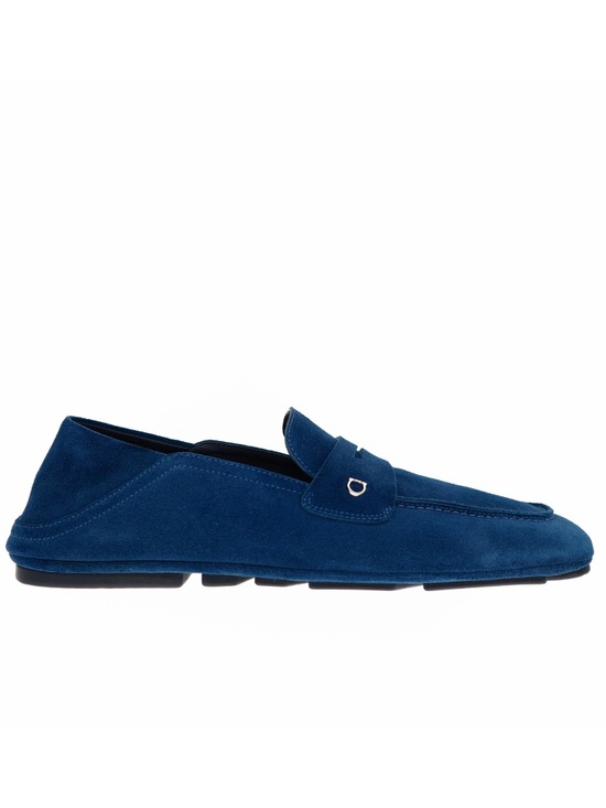 Salvatore Ferragamo Billion Loafers Blue Suede Leather Size 10 US New main image 6